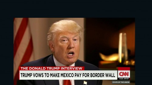 Republican presidential candidate Donald Trump detailed his plan to force Mexico to pay for a border wall. (PHOTO: CNN.com)