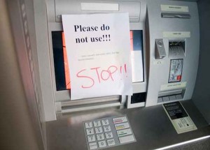 Photo: themarysue.com ATM scammers use PIN-capturing devices to clone cards.