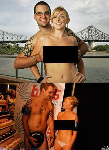 Aussie Nude Couple Wedding (oddee.com)