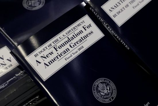 A copy of President Trump's Fiscal Year 2018 budget is on display on Capitol Hill in Washington, U.S., May 23, 2017. PHOTO: reuters.com