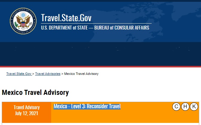 cdc travel warnings mexico